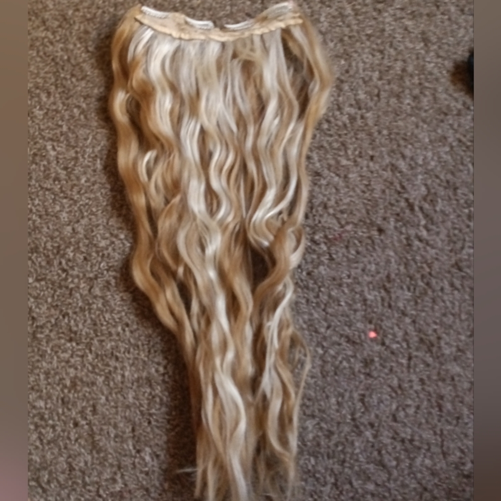 Hair extensions Human hair mixed with Synthetic